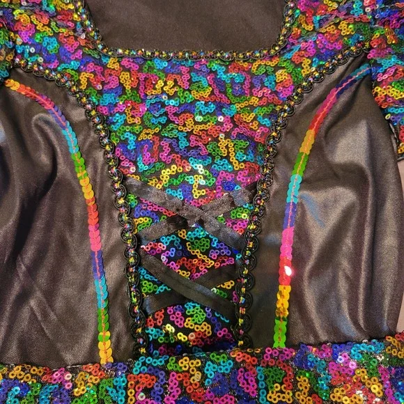 Spirit Halloween Rainbow Sequin Witch Fairy Costume - Picture 5 of 9